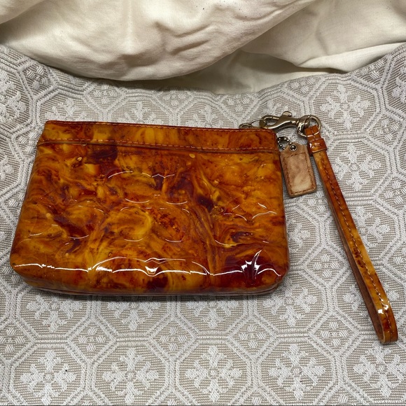 Coach Handbags - Custom dyed patent leather Coach wristlet - Tortoise shell